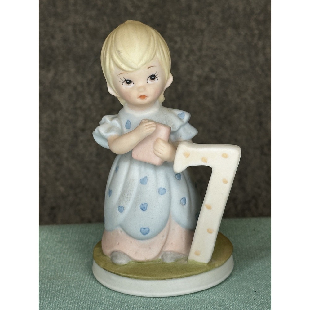 Lefton The Christopher Collection Birthday Girl Age 7 Figurine Vintage 1982